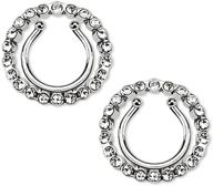 🌟 sparkling cz crystal paved circle no pierce clip on nipple ring set - gorgeous fake jewelry, sold as a pair logo