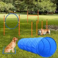 🐾 xiaz dog agility equipment: complete starter kit for outdoor training - dog tunnel, jumping ring, high jumps, and more, with convenient carrying case included logo