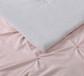 img 3 attached to 🛏️ Blush/Silver Grey Pleated 2-Piece Comforter Set by My World Twin XL