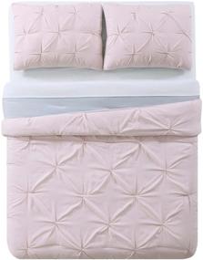 img 2 attached to 🛏️ Blush/Silver Grey Pleated 2-Piece Comforter Set by My World Twin XL