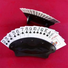 img 1 attached to 🃏 SanRocFun Plastic Playing Card Holders - Hands-Free Standing Card Holder Set (4 Pack)