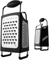 🔪 microplane 34006 4-sided stainless steel ultra-sharp multi-purpose box grater - large 10 inch, black: superior kitchen tool for efficient grating logo