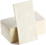 🍽️ soft and absorbent ivory linen feel napkins - 50 pack for kitchen, bathroom, parties, weddings, dinners, or events logo