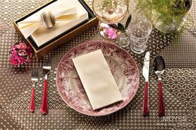 img 2 attached to 🍽️ Soft and Absorbent Ivory Linen Feel Napkins - 50 Pack for Kitchen, Bathroom, Parties, Weddings, Dinners, or Events