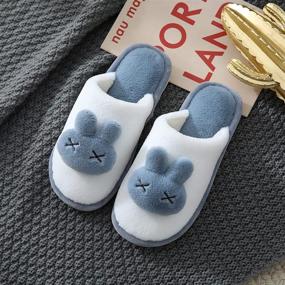 img 3 attached to 👦 Cozy Winter Indoor Shoes for Kids - KUBUA Girls Boys Warm Bedroom Slippers