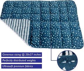 img 3 attached to Simple Being Weighted Lap Pad: All-in-One Heavy Plush Blanket for Adults, 5lbs Ceramic Beads for Warm Breathable Comfort in Travel Size (Blue)