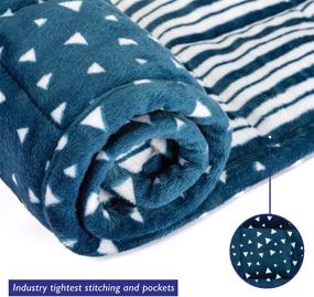 img 1 attached to Simple Being Weighted Lap Pad: All-in-One Heavy Plush Blanket for Adults, 5lbs Ceramic Beads for Warm Breathable Comfort in Travel Size (Blue)