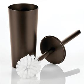 img 2 attached to 🚽 mDesign Steel Toilet Bowl Brush and Holder Combo - Bronze Finish for Bathroom Cabinet and Floor Corner - Heavy Duty Cleaning Tool with Stylish Home Decor Appeal - Mirri Collection