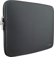 grey neoprene laptop sleeve case, 13-13.3 inch, resistant notebook computer pocket, tablet briefcase carrying bag logo