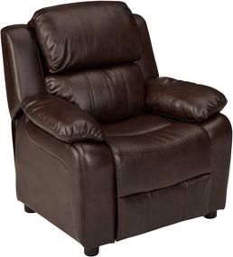 img 4 attached to AmazonBasics Kids' Recliner Armrest Storage Furniture in LeatherSoft Material