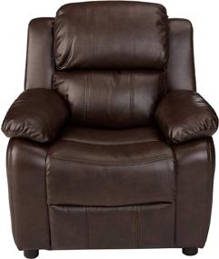 img 3 attached to AmazonBasics Kids' Recliner Armrest Storage Furniture in LeatherSoft Material