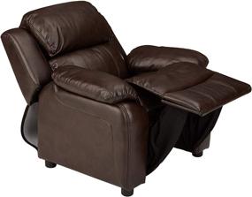 img 1 attached to AmazonBasics Kids' Recliner Armrest Storage Furniture in LeatherSoft Material