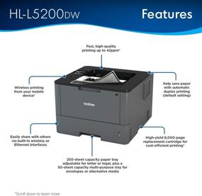 img 3 attached to Brother HL-L5200DW Monochrome Laser Printer with Wireless Networking, Mobile & Duplex Printing, Amazon Dash Replenishment Ready