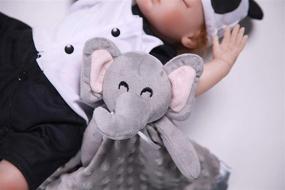 img 3 attached to Pro Goleem Elephant Security Blanket: Soft and Cozy Baby Lovey for Boys and Girls - Perfect Christmas Gift for Newborns - Baby Snuggle Toy with Stuffed Animal - Grey, 16 Inch