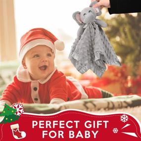 img 2 attached to Pro Goleem Elephant Security Blanket: Soft and Cozy Baby Lovey for Boys and Girls - Perfect Christmas Gift for Newborns - Baby Snuggle Toy with Stuffed Animal - Grey, 16 Inch