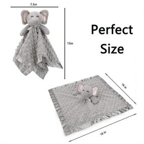 img 1 attached to Pro Goleem Elephant Security Blanket: Soft and Cozy Baby Lovey for Boys and Girls - Perfect Christmas Gift for Newborns - Baby Snuggle Toy with Stuffed Animal - Grey, 16 Inch