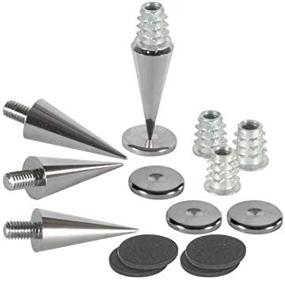 img 4 attached to Enhance Audio Performance with Dayton Audio DSS3-BC Black Chrome Speaker Spike Set 4 Pcs.