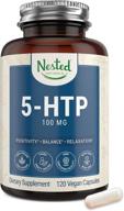 🌱 organic vegan 5htp 100 mg - naturally derived serotonin supplement for improved sleep, mood, and neurotransmitter support - 120 non-gmo capsules logo