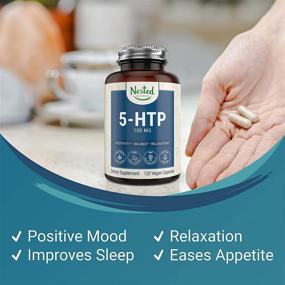 img 1 attached to 🌱 Organic Vegan 5HTP 100 mg - Naturally Derived Serotonin Supplement for Improved Sleep, Mood, and Neurotransmitter Support - 120 Non-GMO Capsules