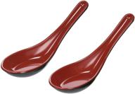 highly rated asian red/black soup spoons 🥣 set - happy sales hsms-2mrb, pack of 2 logo