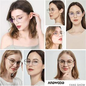 img 2 attached to 👓 Stylish Blue Light Blocking Glasses for Women: Cat Eye Frame, Metal Frame, 2 Pack by ANDWOOD