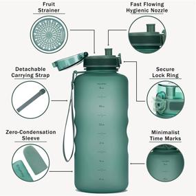 img 2 attached to Hydracy Water Bottle with Time Marker - 2L 64 Oz BPA-Free Gym Bottle - Leakproof, No Sweat, Fruit Infuser - Fitness & Sports Gift