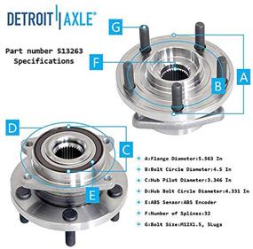 img 2 attached to 🔧 Detroit Axle - Premium 5-Lug Front Wheel Hub Bearing Assembly Replacement for Dodge Avenger Sebring Cirrus 200