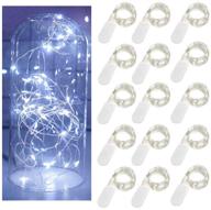 decorman fairy string lights: 15 pack 6.6ft 20 micro starry led string lights for diy wedding party jars christmas home decoration (cold white) logo