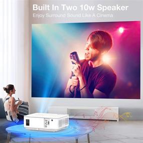 img 1 attached to Nic pow Outdoor Video Projector: 1080P Portable Home Theater with Keystone Correction, 7200 L & 8000:1 Contrast - Compatible with HDMI, USB, TV Stick, PS4, VGA, AV