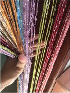 🚪 eyotool 1x2 m door string curtain: stunning flat thread fringe panel room divider with cute strip tassel – ideal for weddings, coffee houses, restaurants (multicolor) logo