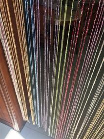 img 2 attached to 🚪 Eyotool 1x2 M Door String Curtain: Stunning Flat Thread Fringe Panel Room Divider with Cute Strip Tassel – Ideal for Weddings, Coffee Houses, Restaurants (Multicolor)