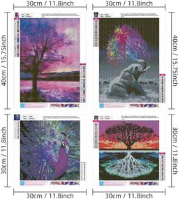 img 3 attached to 🖼️ Cskunxia 4 Pack Diamond Painting Kits for Adults - Full Drill DIY Diamond Art Painting - Paint by Numbers for Home Wall Decor - 12 x 16 Inch and 12 x 12 Inch - No Frame Included