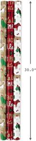 img 2 attached to 🎁 Hallmark Christmas Reversible Wrapping Paper Bundle - Pets & Patterns (Pack of 3) - Cats, Dogs, Stripes, Polka Dots, Paw La La La - 120 sq. ft. total