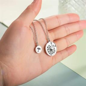 img 1 attached to 🌻 Shonyin Back to School Mother Daughter Necklace Set for 2/3, Matching Dandelion Necklace Jewelry Gifts for Daughters, Moms, and Women