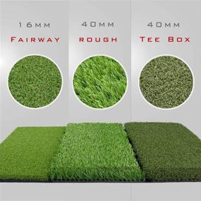 img 2 attached to Perfshot Tri-Turf 3-in-1 Golf Hitting Mat: Enhance Your Chipping 🏌️ and Driving Practice with Realistic Tee Box, Fairway, and Rough Training Mat