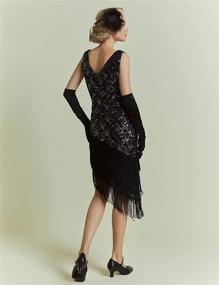 img 1 attached to 👗 BABEYOND 1920s Vintage Flapper Sequined Dress - Gatsby Fringed V-Neck for Roaring 20s Theme Party