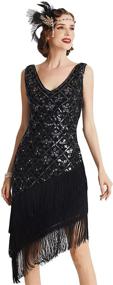 img 4 attached to 👗 BABEYOND 1920s Vintage Flapper Sequined Dress - Gatsby Fringed V-Neck for Roaring 20s Theme Party