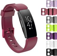 🏋️ fitbit inspire 2/ inspire/inspire hr silicone bands - solid color soft sport replacement wristband for women and men (small & large sizes) logo