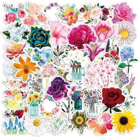 img 4 attached to 🌸 Trendy & Waterproof Flower Stickers: 50-Pack Cute Vinyl Decals for Girls, Teens - Ideal for Laptop, Hydro Flask, Phone, Skateboard, Travel - Extra Durable & Aesthetic