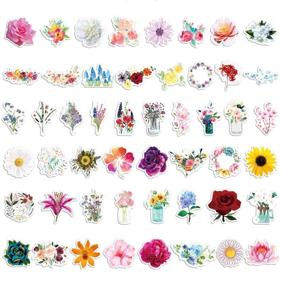 img 1 attached to 🌸 Trendy & Waterproof Flower Stickers: 50-Pack Cute Vinyl Decals for Girls, Teens - Ideal for Laptop, Hydro Flask, Phone, Skateboard, Travel - Extra Durable & Aesthetic