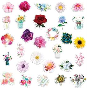 img 2 attached to 🌸 Trendy & Waterproof Flower Stickers: 50-Pack Cute Vinyl Decals for Girls, Teens - Ideal for Laptop, Hydro Flask, Phone, Skateboard, Travel - Extra Durable & Aesthetic