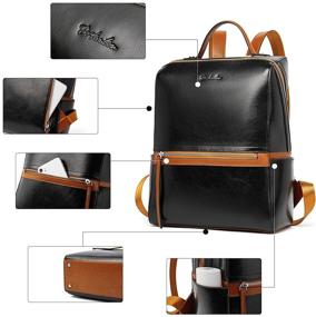 img 1 attached to BOSTANTEN Genuine Leather Backpack Purse: 🎒 The Ultimate Fashionable and Functional Handbag for Women