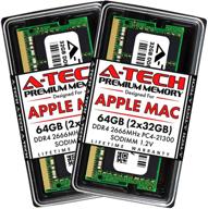 🔒 a-tech 64gb (2x32gb) набор для обновления озу для apple imac 2019 и 2020, mac mini 2018 и 2020 - ddr4 2666мгц sodimm pc4-21300 2rx8 1.2в 260-контактное so-dimm память логотип