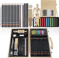 🎨 36 piece conda drawing and sketching art set - colored pencils, acrylic pastels, brushes - perfect for kids, teens, and adults - gift box wooden set for sketching and painting logo