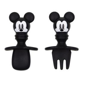 img 4 attached to 🍴 Bumkins Disney Silicone Chewtensils: Baby Fork and Spoon Set for Training - Mickey Mouse Design, Stage 1 Baby Led Weaning Utensils (6 Months+)