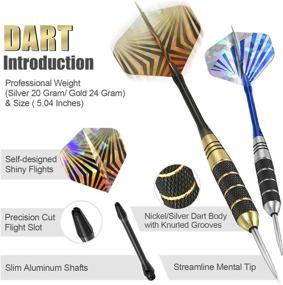 img 3 attached to 🎯 JOYHILL Professional Steel Tip Darts Set - 6 Pcs 20/24g with Nickel Steel Barrel - Includes Bonus Accessories: Extra Shafts, Flights, Protector, Sharpener, and Gift Case