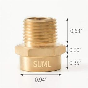 img 2 attached to GESHATEN 1/2” G Thread (BSP) Female to 1/2” NPT 🔩 Male Connector: Brass Adapter for Industrial Metal Pipe Fittings (2 Pack)