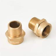 geshaten 1/2” g thread (bsp) female to 1/2” npt 🔩 male connector: brass adapter for industrial metal pipe fittings (2 pack) логотип