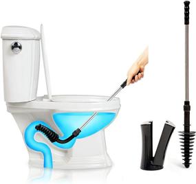 img 4 attached to 🚽 ToiletShroom Plunger: Revolutionary 5-in-1 Tool for Unclogging, Cleaning, and Maintaining Toilets. Stainless Steel Handle with Caddy Holder Included. One Pack, Black.