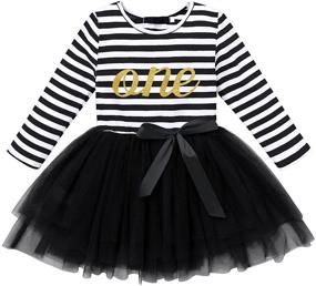 img 4 attached to 👑 Baby Girls Birthday Princess Dress: Long Sleeve Crown Tulle Party Outfit